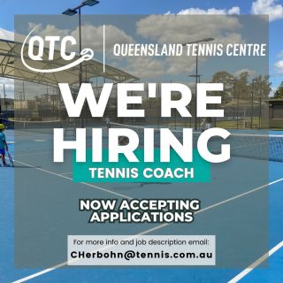 QTC is hiring!
We are looking for someone with flexible availability and can coach Hot Shots all the way through to adults. 
Email our head coach at CHerbohn@tennis.com.au for more details.